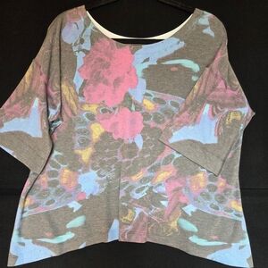 Nally & Millie Art To Wear top One Size Watercolor Lagenlook Shirt
